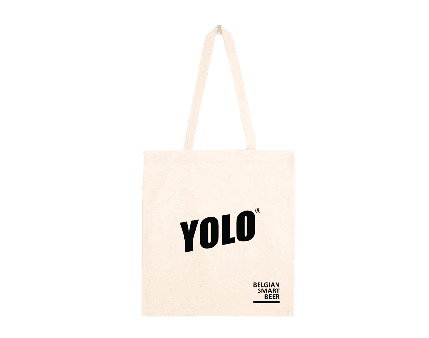 Tote bag YOLO en coton bio imprimé en Belgique